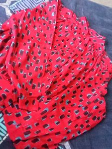 Red Printed Top