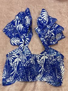 Blue Floral Print coord set (size- XS)