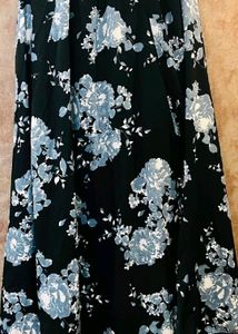 Black Floral Skirt