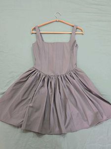 ZARA Grey Corset Flare Dress with Pockets