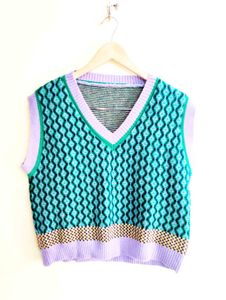 Patterned Knit Vest bust size-38