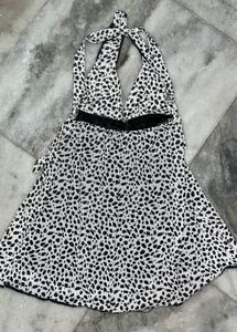 Spotted Halter Mini Dress