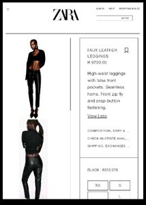 Zara Leather Pants - Premium Quality