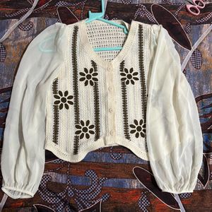 Floral Embroidered Cardigan