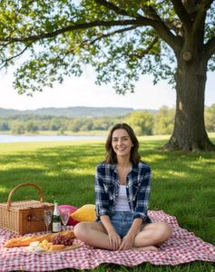 👕 DNMX Navy Blue &amp; White Plaid Shirt