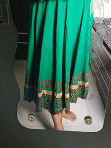 Green Colour Wedding Gown With Beautiful Work