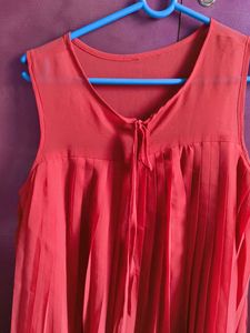 Coral Pleated Tank Top