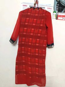 Beautiful Red Collar Kurti 🎀