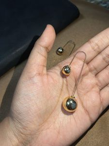 Gold Ball Drop Earrings