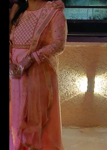 Beautiful Satin Gown With Zari Work..... No Dupatt