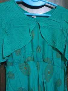 Stylish Turquoise Green High Quality Pure Rayon Go