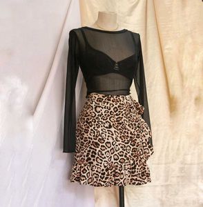 Forever 21 Leopard Print Ruffle Wrap Around Skirt