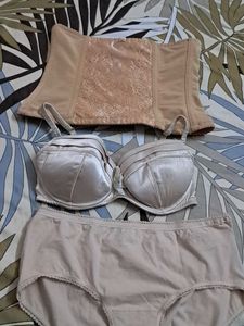 Combo  Of  Corset  Bra N Panty In Premium Imported