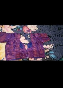 New Double Colour Saree With Stitchied Blouse