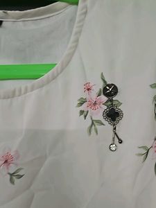 White Floral Top