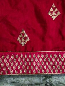 Price Drop Red Silk Saree With Blouse