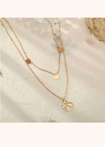 Layered World Map Necklace