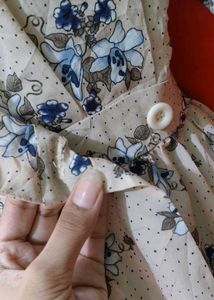 Floral Print Dress🎀✨ With Wrap Up Rope