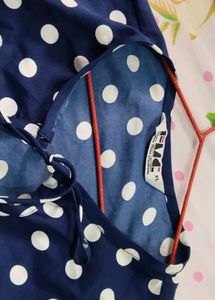 Navy Polka Dot Top