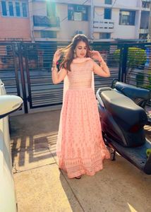 Peach Anarkali Suit
