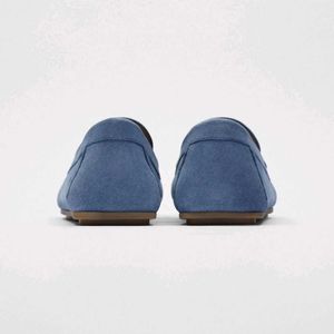 ZARA Blue Sude Leather Loafers