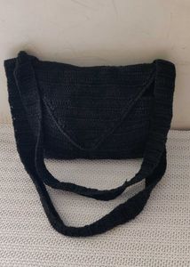 Handmade Black Crochet Bag