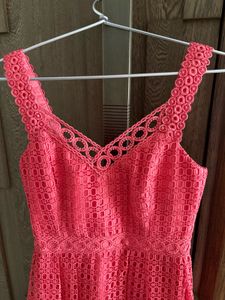 Forever New Coral Lace Sleeveless Dress