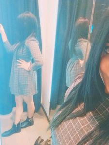 ZARA Wool Plaid Full Sleeve Mini Dress