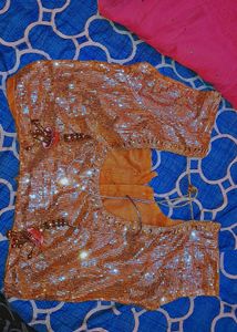 Pink &amp; Gold Lehenga Choli