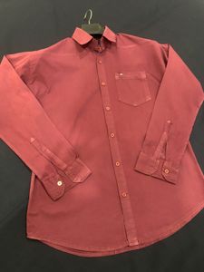 Tommy Hilfiger Light Mahroon Cotton Shirt