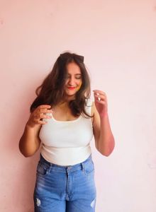 white crop top tunic