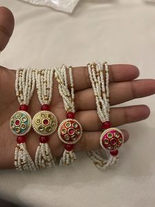 Kundan Rakhi Bracelet Set