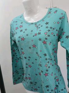 Star Print Long Sleeve Top