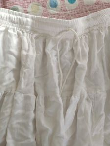 cottage core white mini tiered skirt