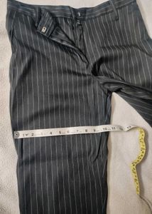 32" Waist Black Striped Pants