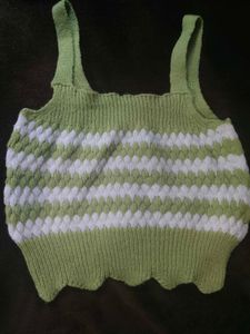 Green Knit Tank Top