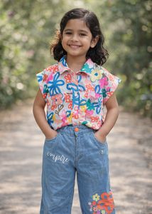 Crop Top And High Pant Set For Girl