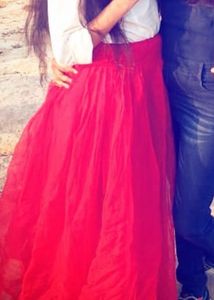 Red Plain Skirt