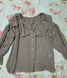 Korean Ruffled Button-Up Top 🩷