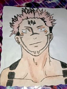 Ryomen Sukuna Art With Water Colour