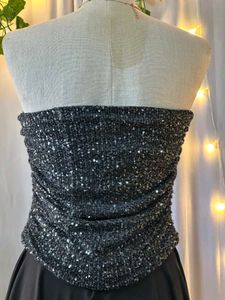 Black Sequence Tube Top