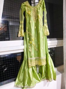 1 day SALE!!Lime Green Pakistani Suit garara