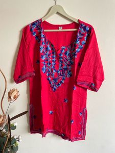 Embroidered work Red Kurta