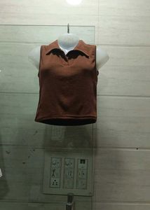 Rust Floral Embroidered Button-Down Shirt