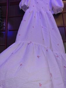 Floral White Midi Dress