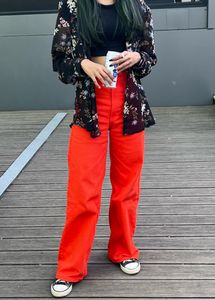 Wide twill trouser