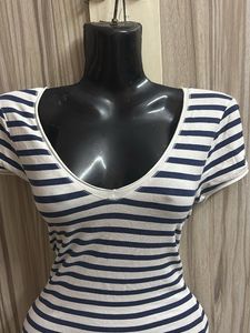 Striped V-Neck Top