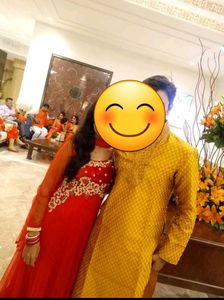 Beautiful 3 Piece Red Net dress With Pant &duppta