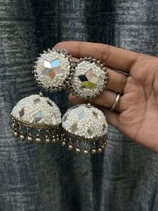 Mirror Jhumka Earrings
