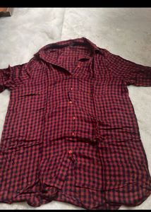 Red & Black Plaid Flannel Shirt